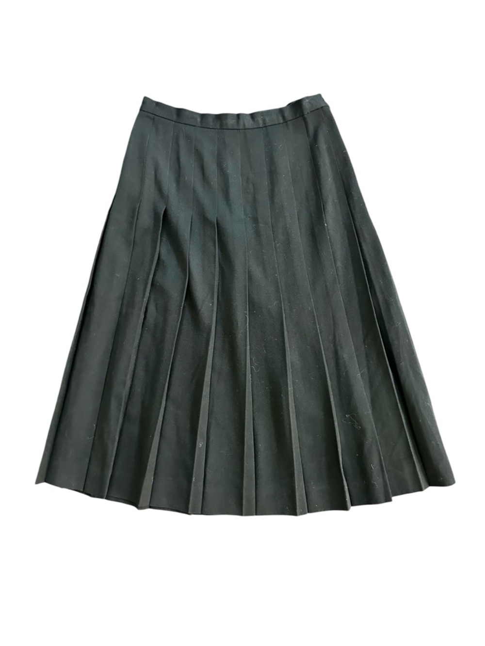 Vintage Ralph Lauren 100% Wool Black Pleated Skirt Size 14 Classic Preppy Midi